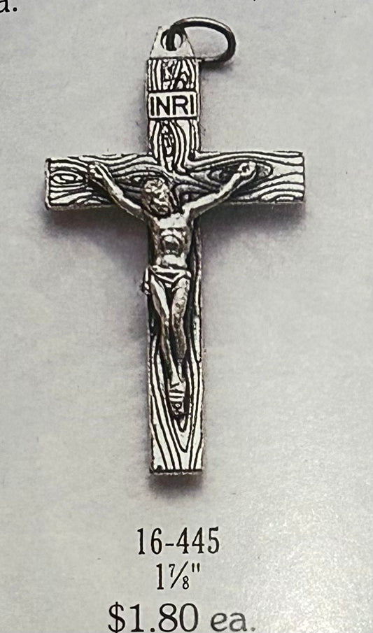 1 7/8" Crucifix Ox. (Wood Grain Flat)