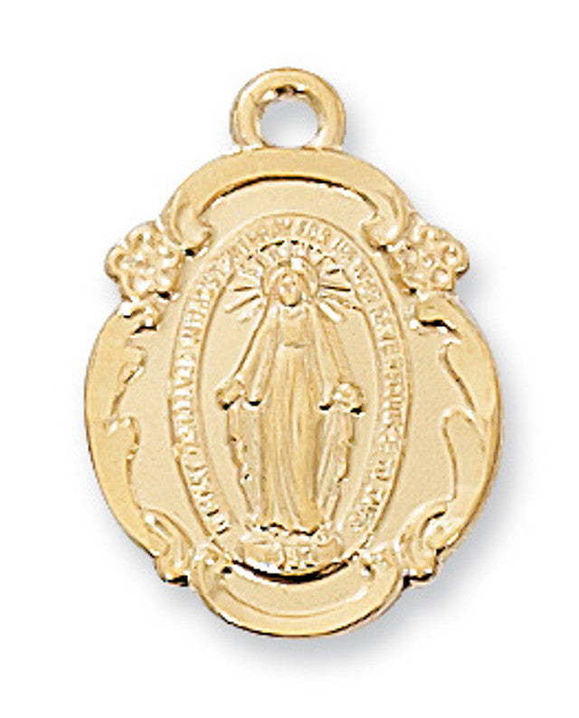 Gold over SS Miraculous Medal 16-18" chain