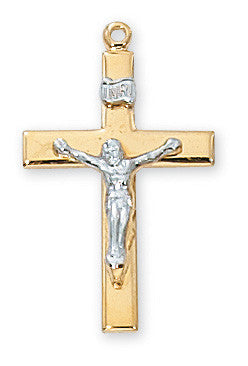 Gold/Sterling SIlver Crucifix (NO CHAIN)
