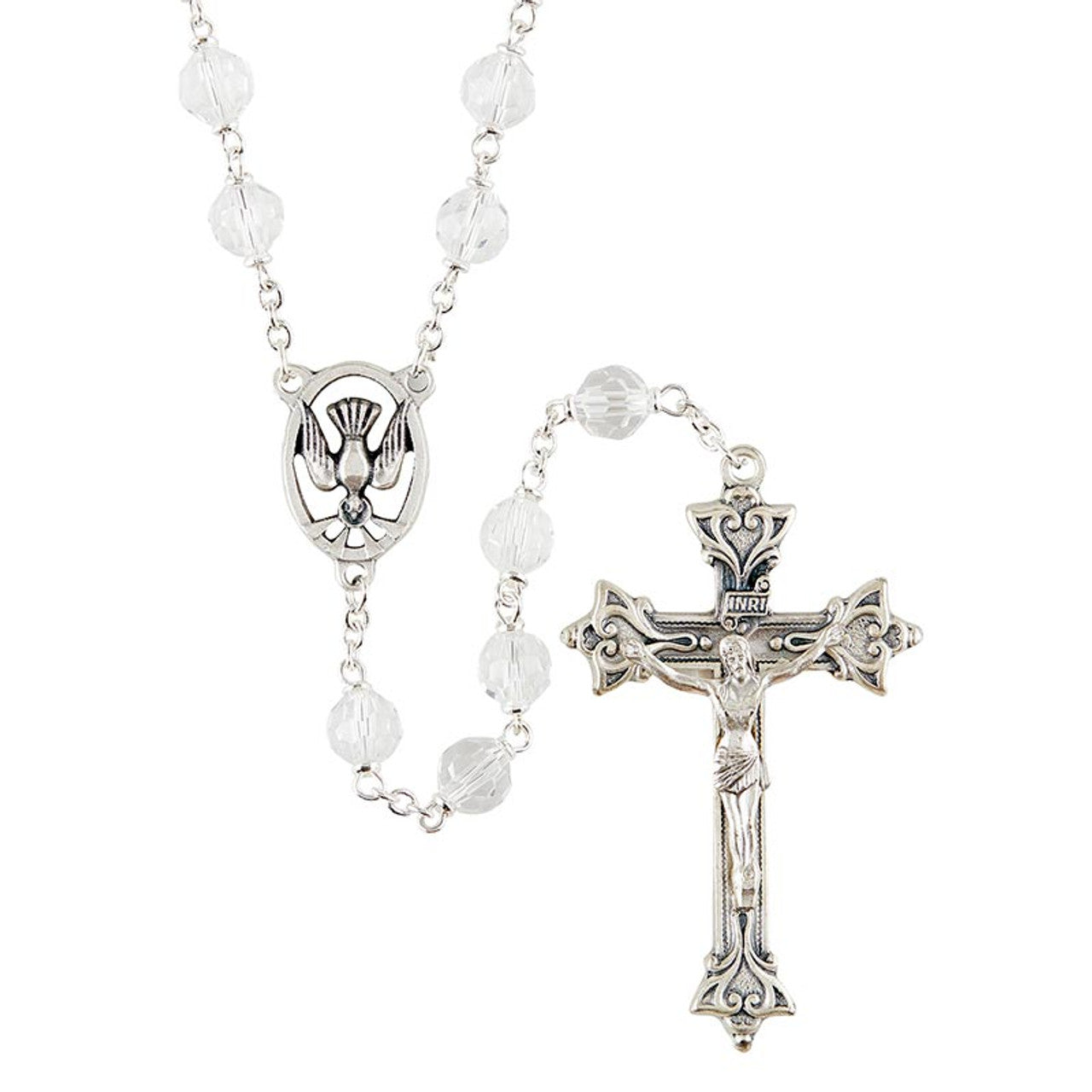 Tin Cut Crystal Confirmation Rosary