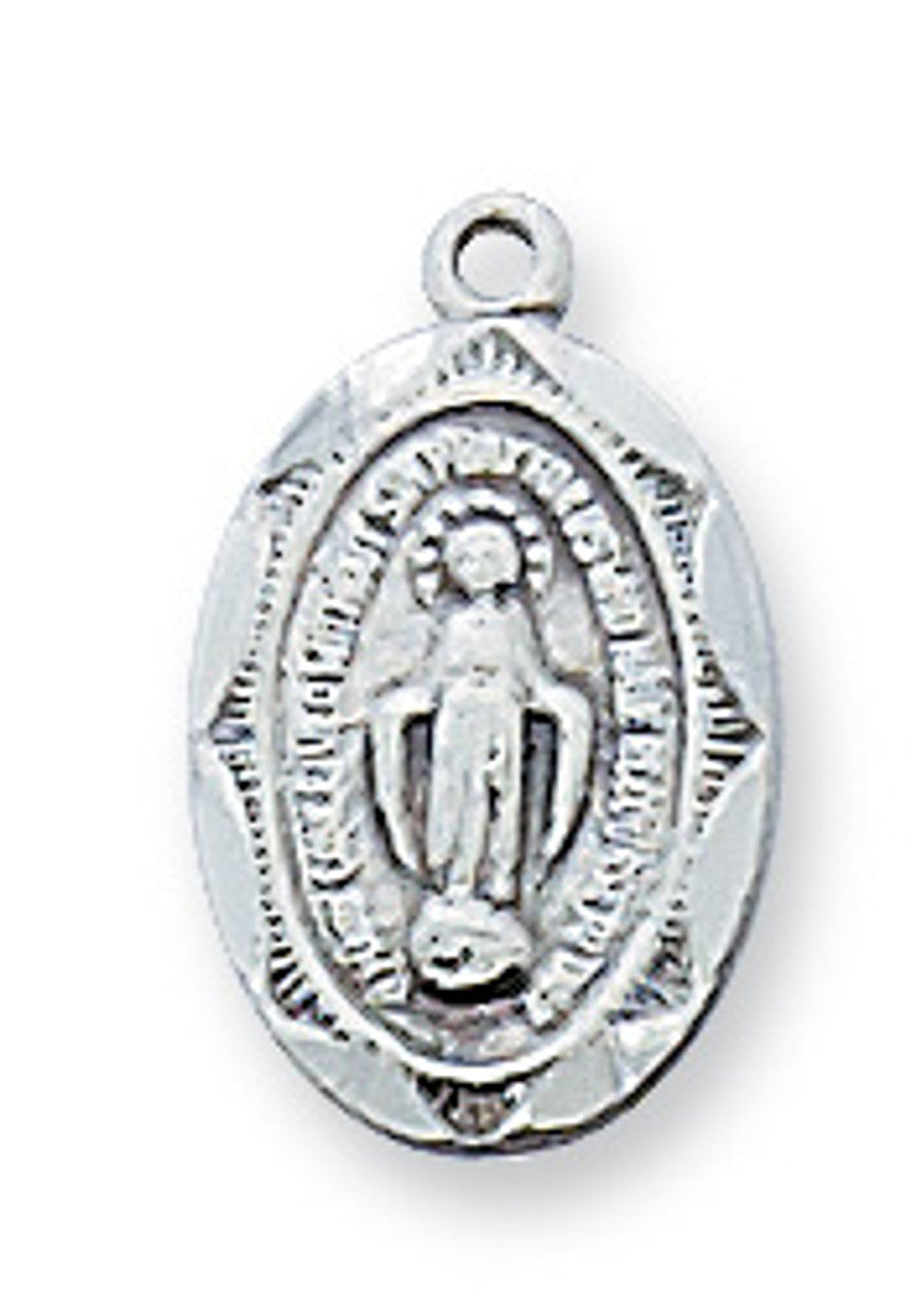 SS Small Miraculous Medal 16-18" chain