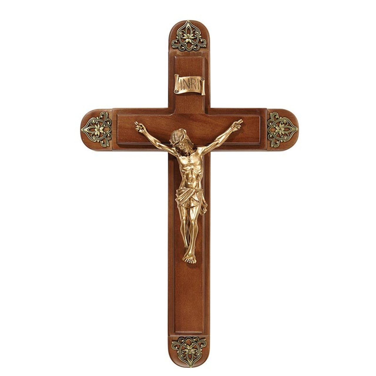 15" H Cherry Sick Call Crucifix Set
