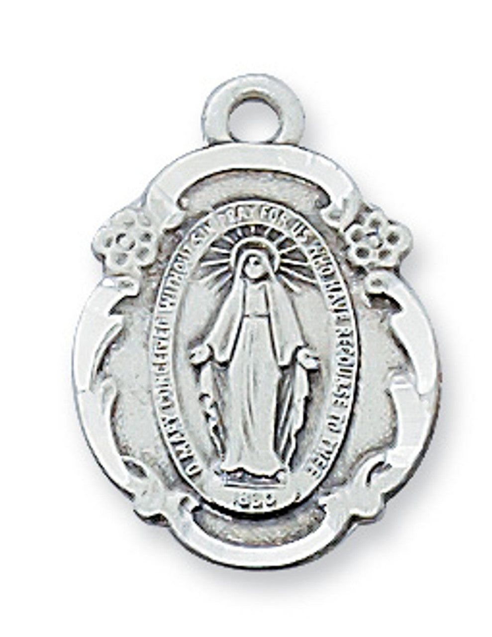 SS Small Miraculous Medal 18" chain