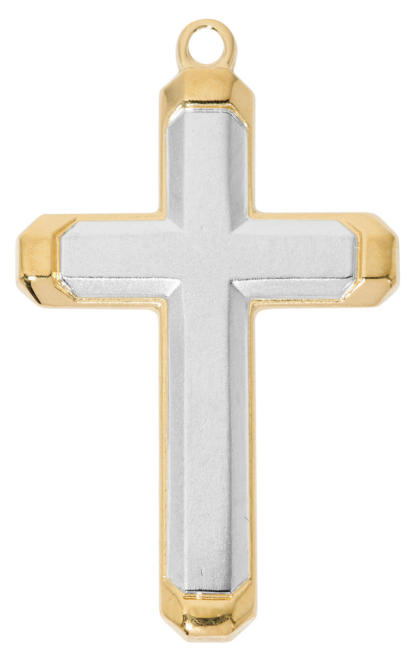 24' Two Tone Cross Necklace