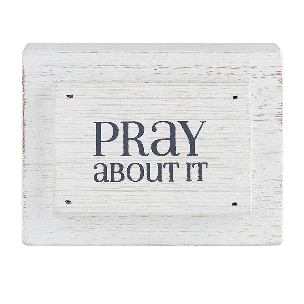 Woodblock - Pray About It 4x3