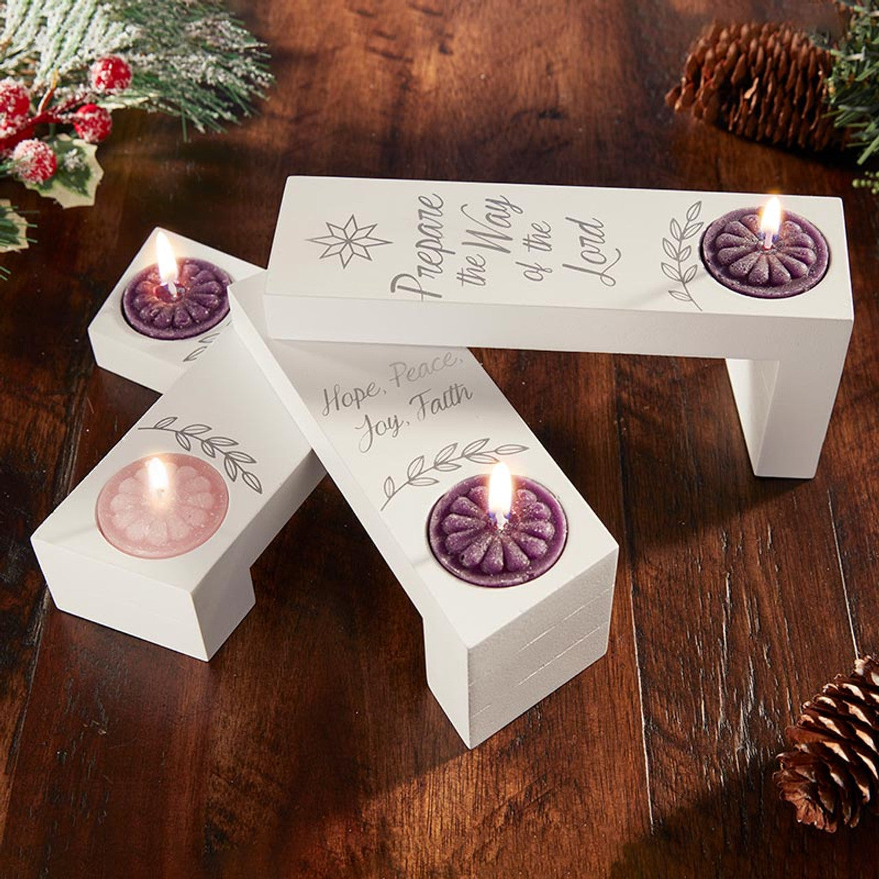 Living Advent Gifts of Christmas Folding Tea Light Advent Wreath