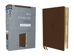 Niv, Thinline Bible, Large Print, Leathersoft, Brown