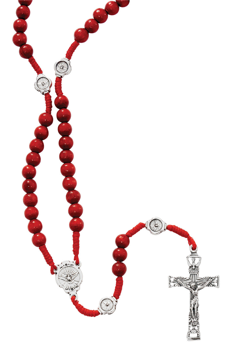 RED WOOD CORD H.S. ROSARY