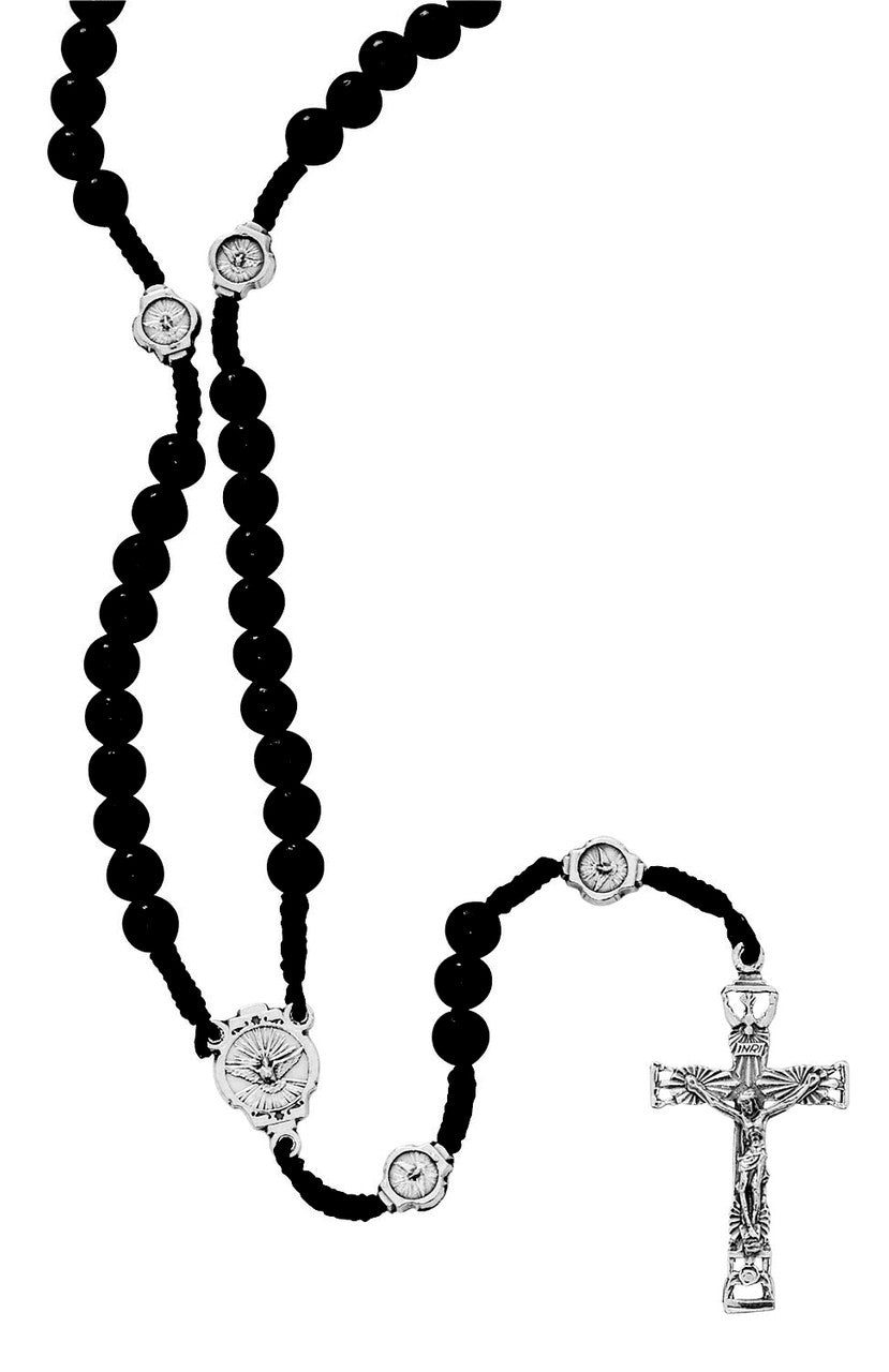 BLACK WOOD CORD H.S. ROSARY