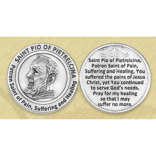 Pocket Token - Saint Pio - Patron Saint of Pain and Healing
