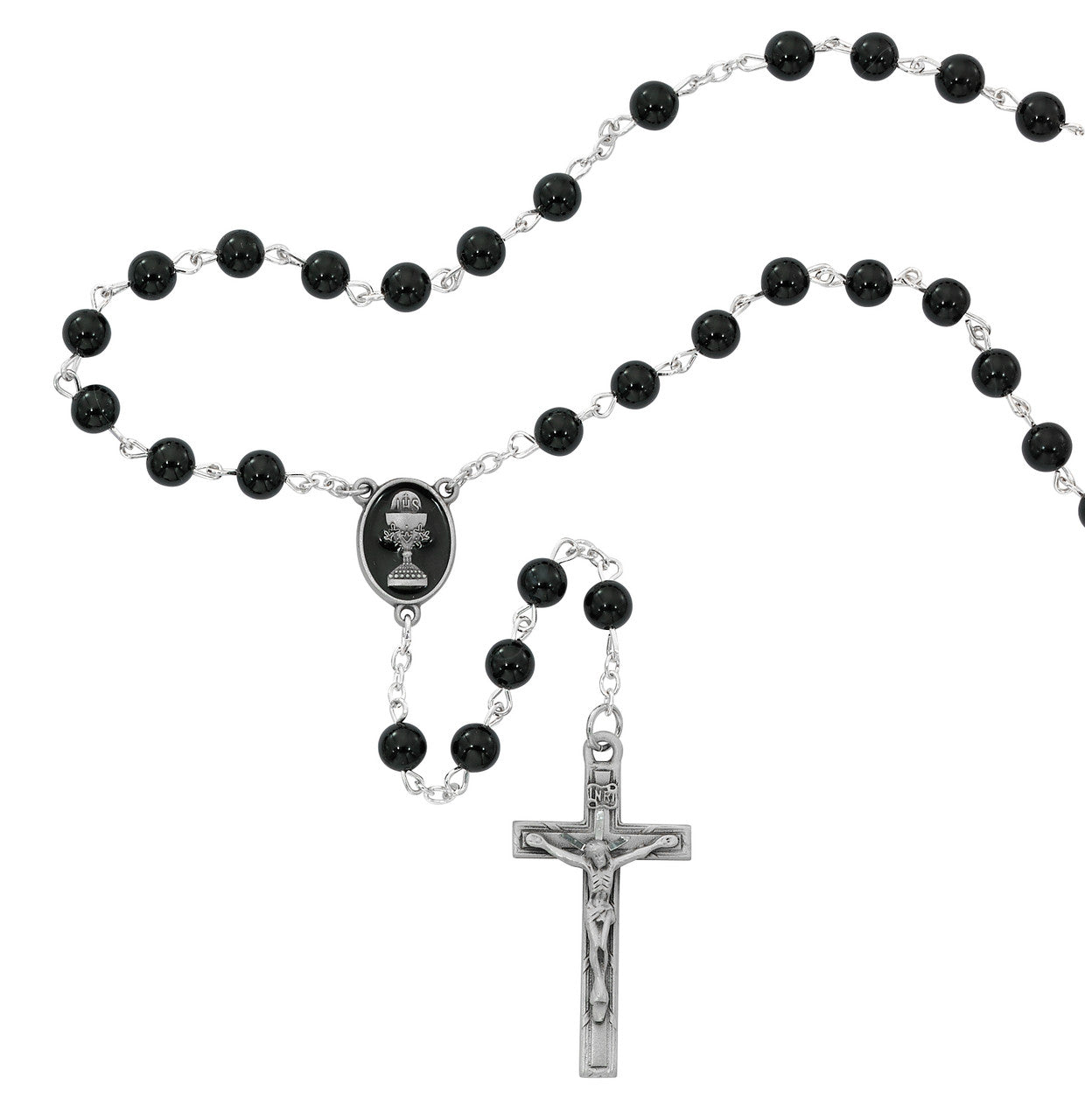 6MM BLACK ONXY COMMUNION ROSARY
