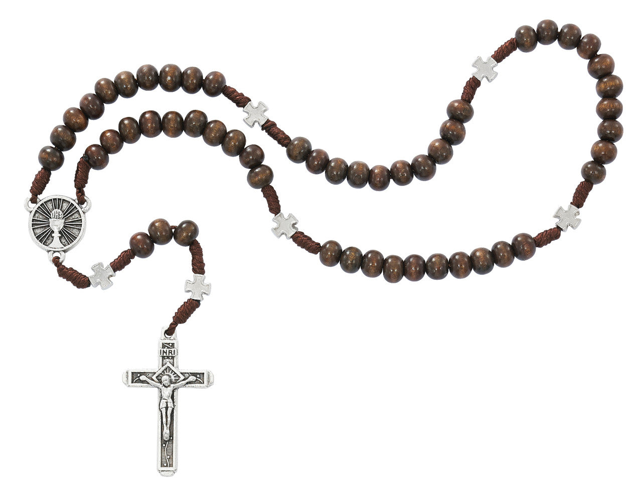 7MM BROWN CORDED COMMUNION ROSARY