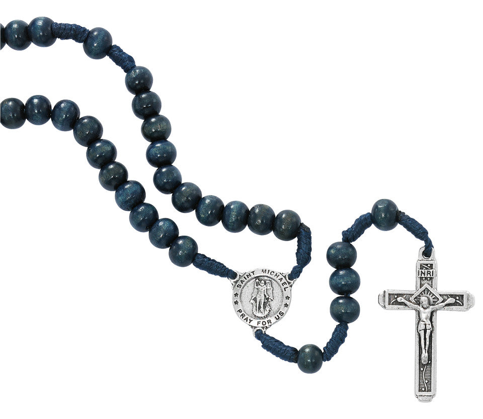 7MM BLUE CORD ST. MICHAEL ROSARY