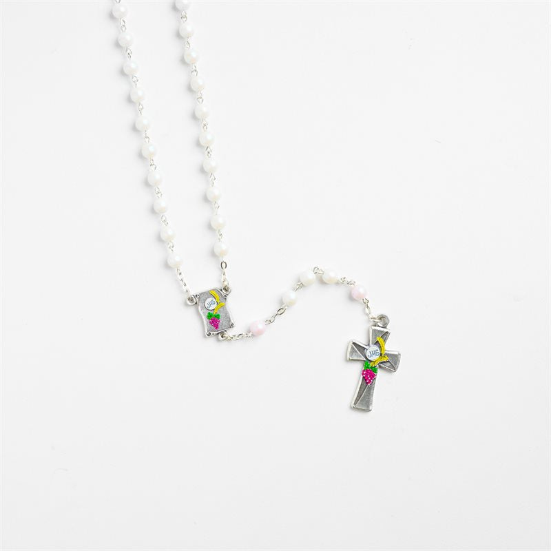 Children's Frosted White Rosary