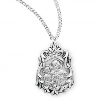 Sterling Silver Saint Joseph Fancy Medal