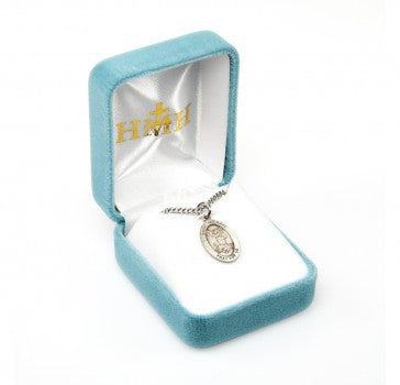 Saint Michael Archangel Oval Sterling Silver Medal