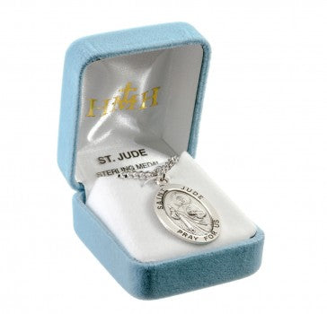 Saint Jude Oval Sterling Silver Medal