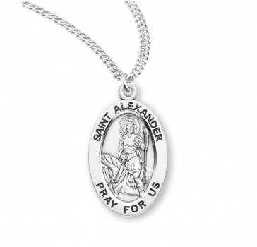 Saint Alexander Oval Sterling Silver Medal