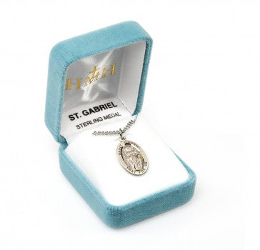 Patron Saint Gabriel Oval Sterling Silver Medal