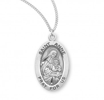 Sterling Silver Oval St Anne