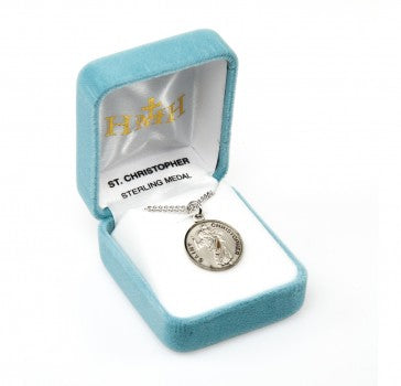 Sterling Silver St Christopher Round Medal
