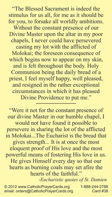 St. Damien of Molokai Prayer Card