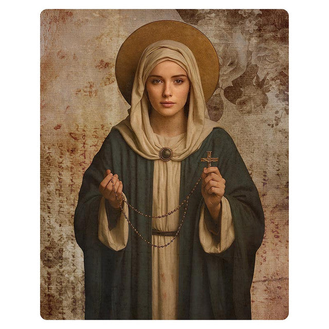 Printed Wood Plaque - Mary of the Rosary
