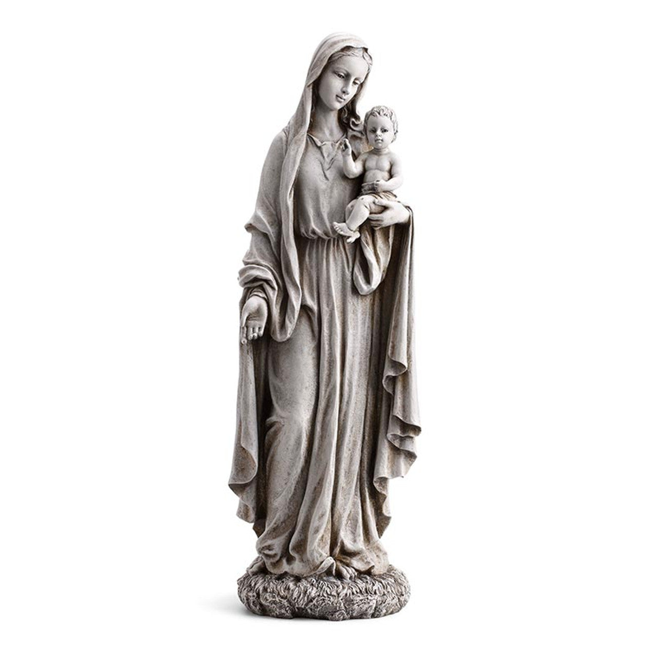 23" H Madonna and Child Garden Statue