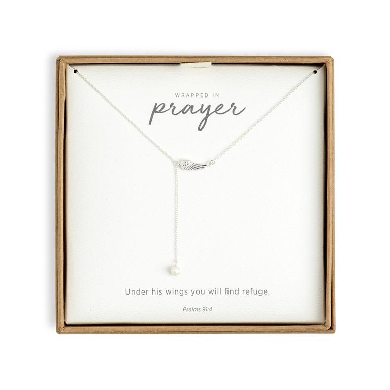 Dainty Wing Silver Necklace 16 in.