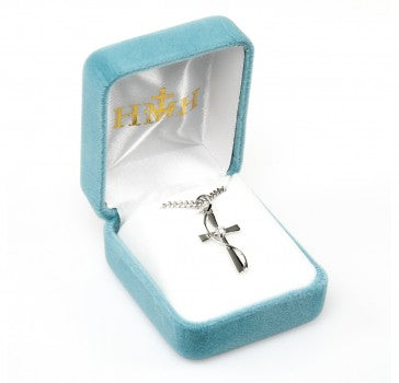 Sterling Silver Single Set Crystal Zircon Cross