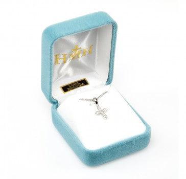 Sterling Silver Cross with Crystal Zircons