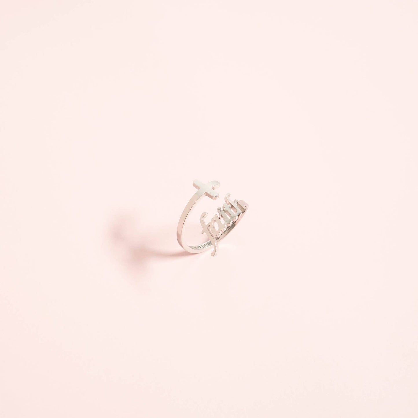 18K Gold PVD Adjustable "Faith" Ring