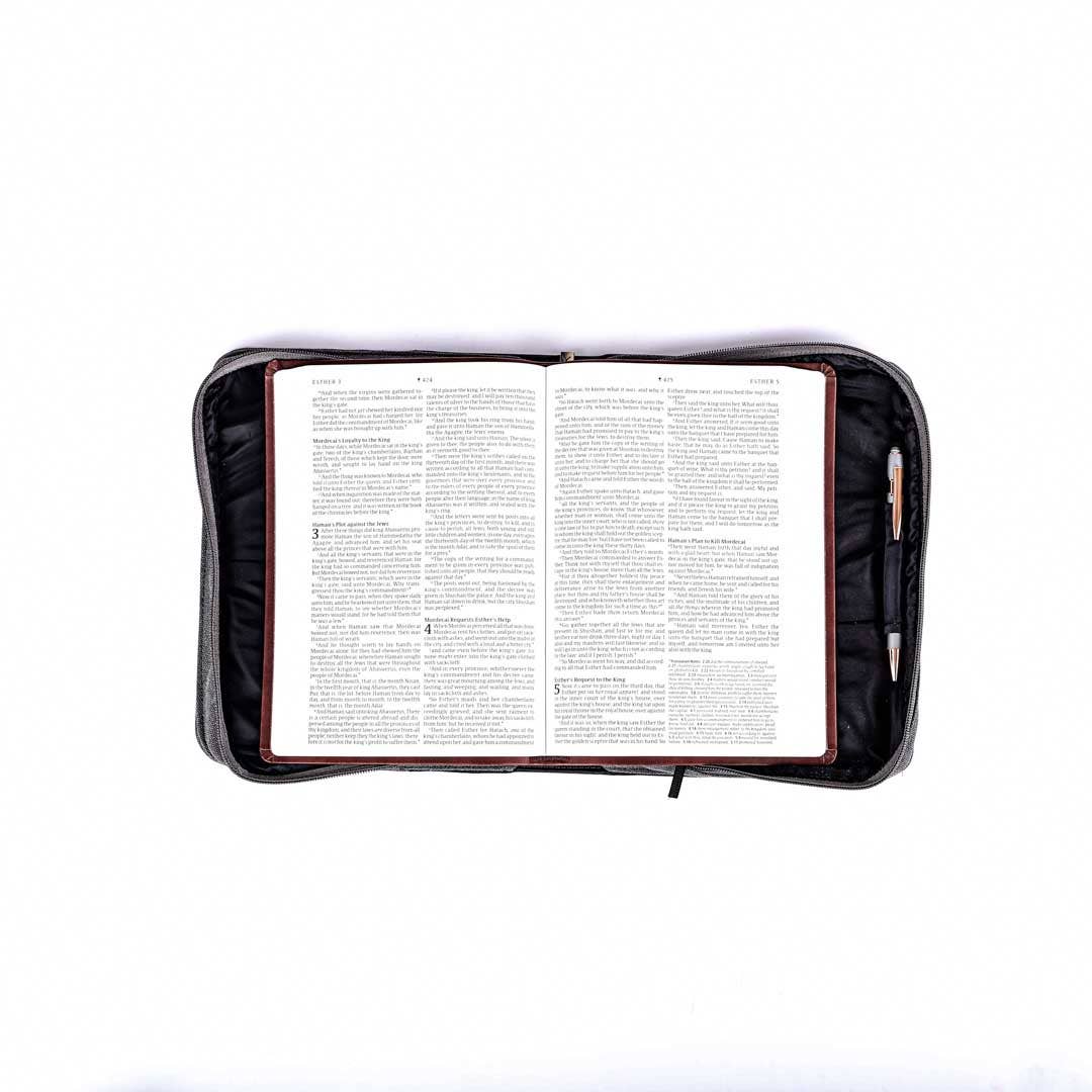 Bible Cover - Imitation Leather - Strong Courageous - L