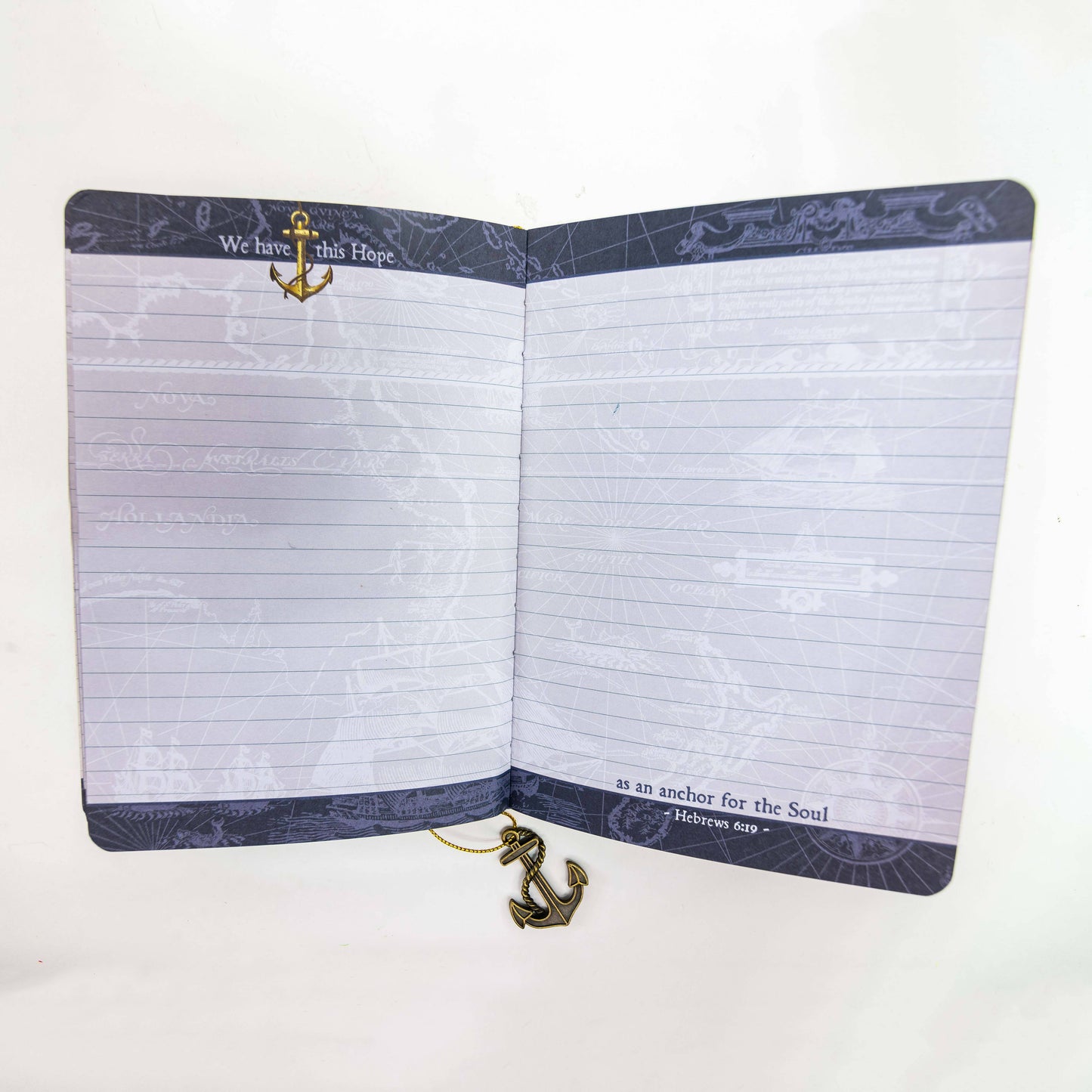 Dangle Journal : Leather Wrapped Blue Hope Anchor