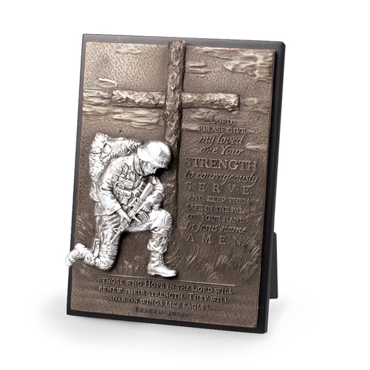 👀 LCP Sculpture Plaque Moments Of Faith Soldier