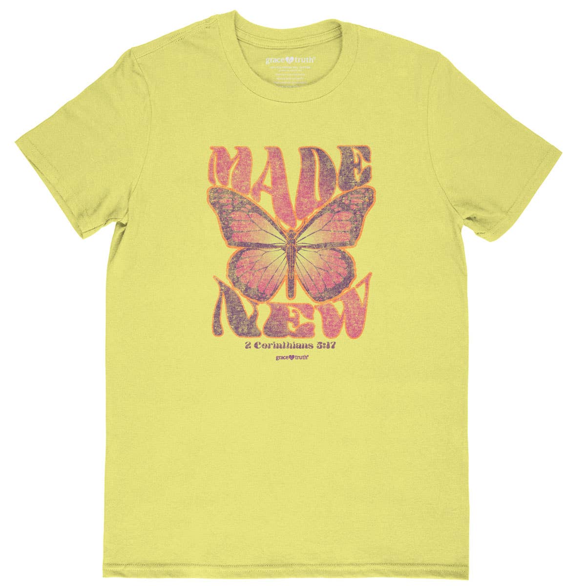 Grace & truth Womens T-Shirt Made New Butterfly