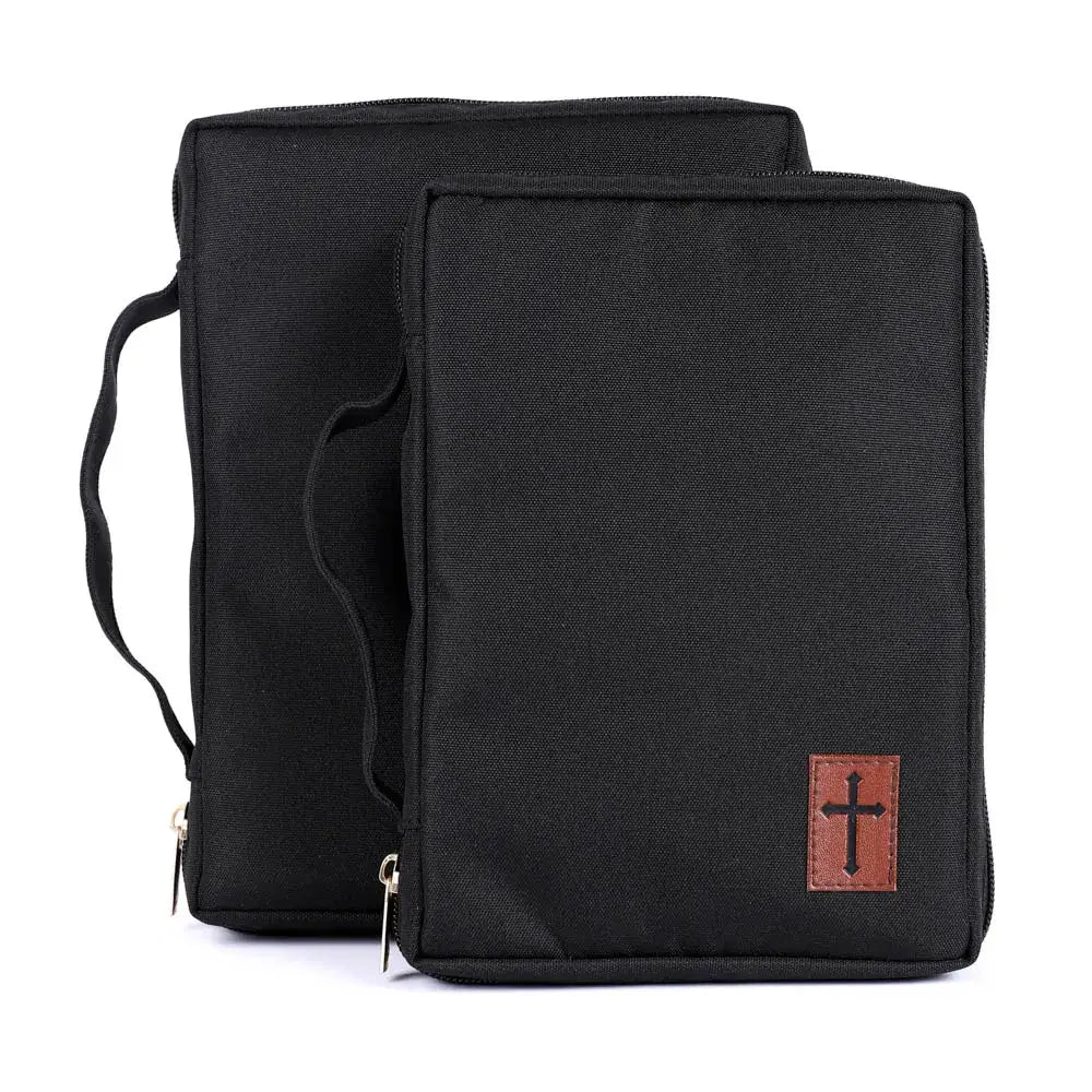Canvas Bible Cover - Cross Patch - M