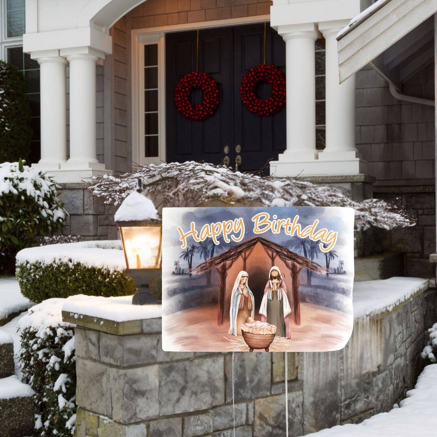 YARD SIGN HAPPY BIRTHDAY JESUS PVC