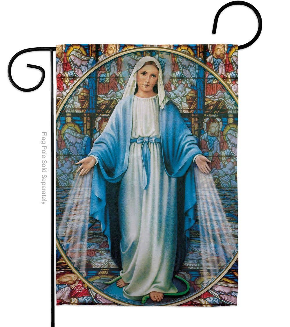 Our Lady of Grace Religious Faith Decor Flag