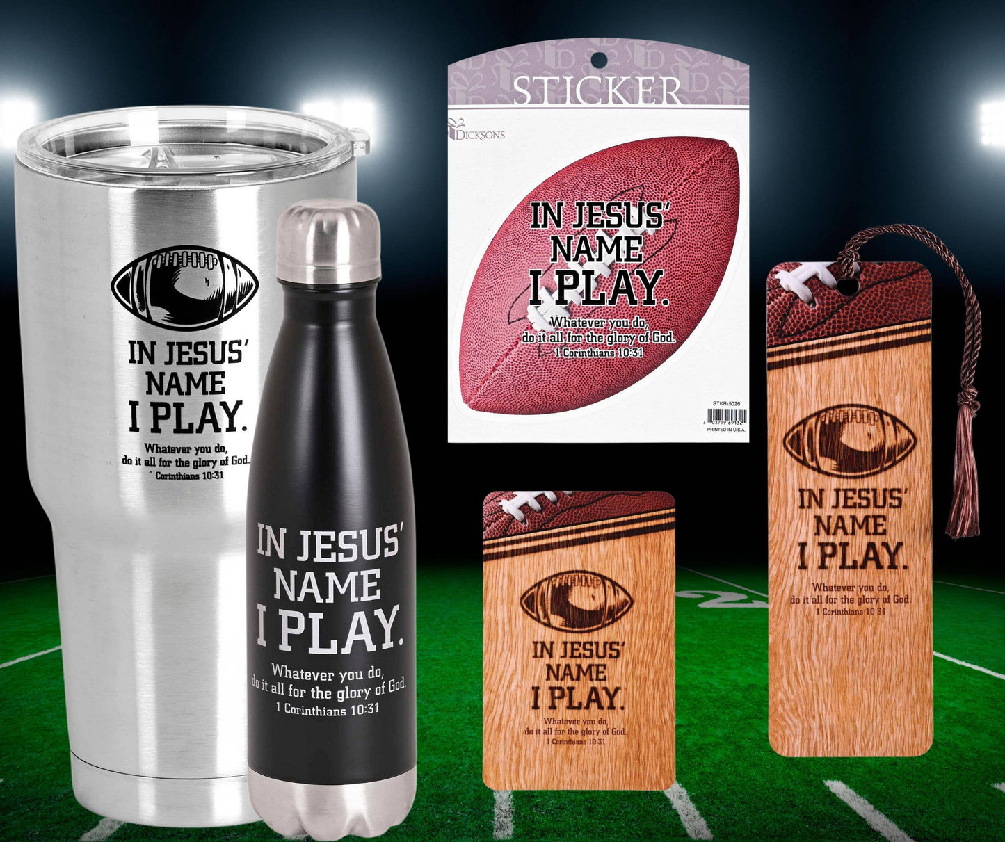 Tumbler Football In Jesus Name I Play