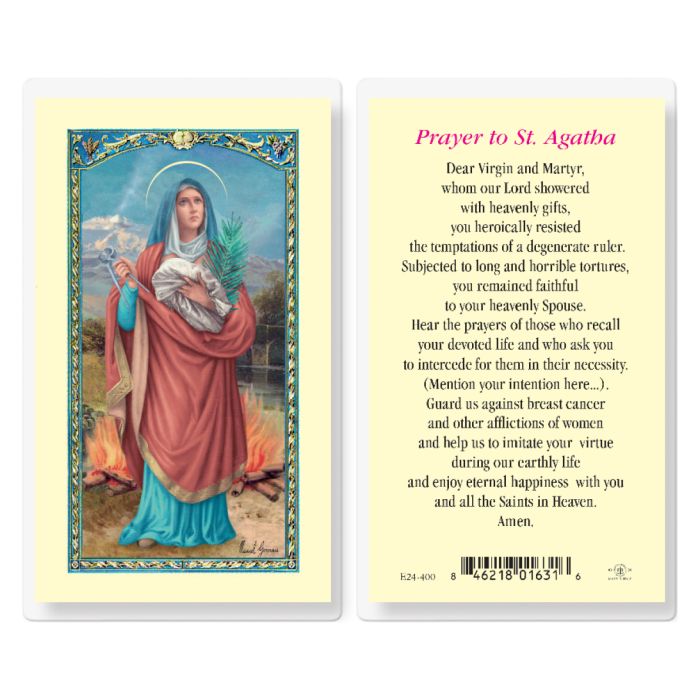 Holy Card - Laminated - Agatha