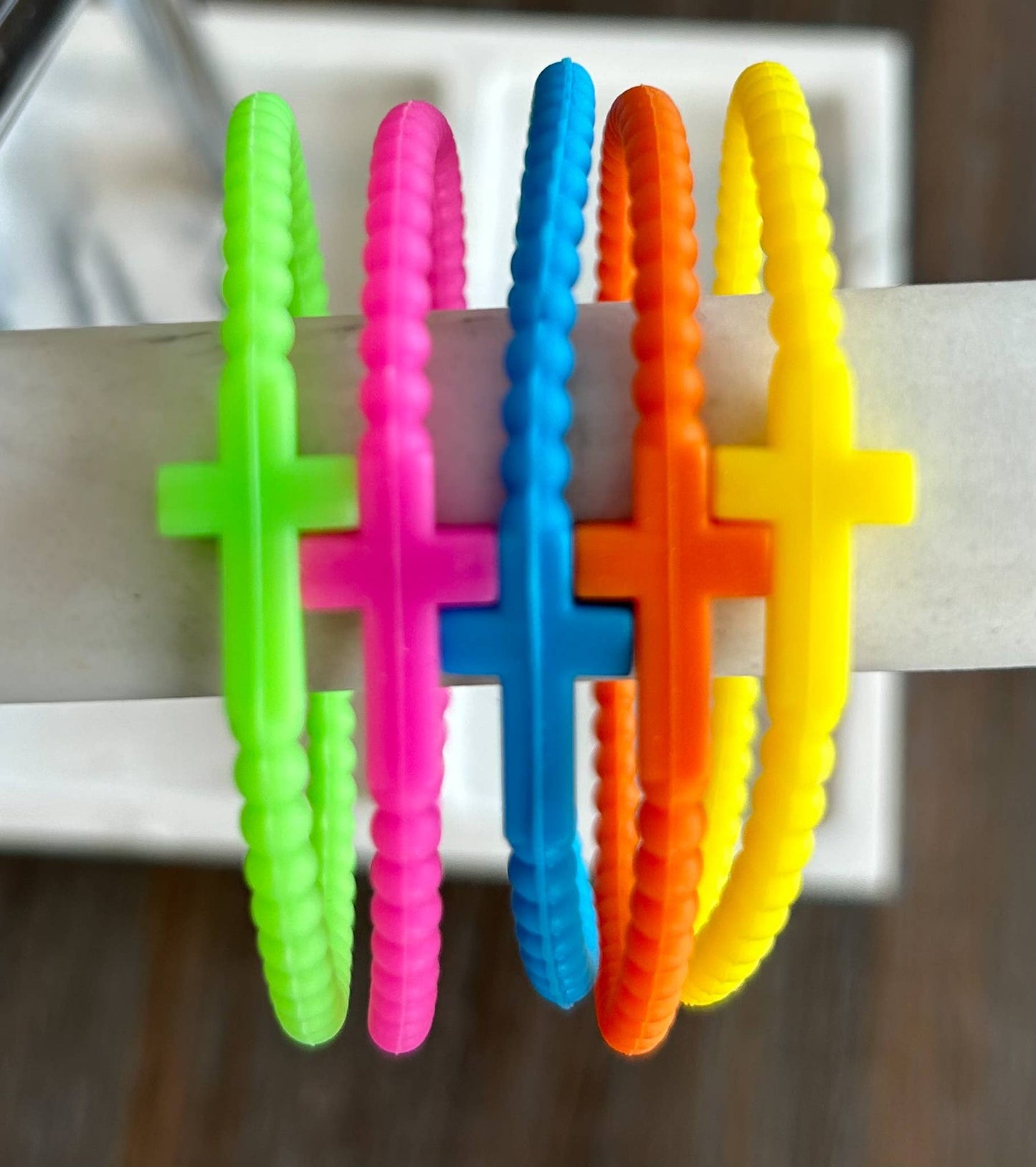 Silicone Cross Bracelet Set of 5