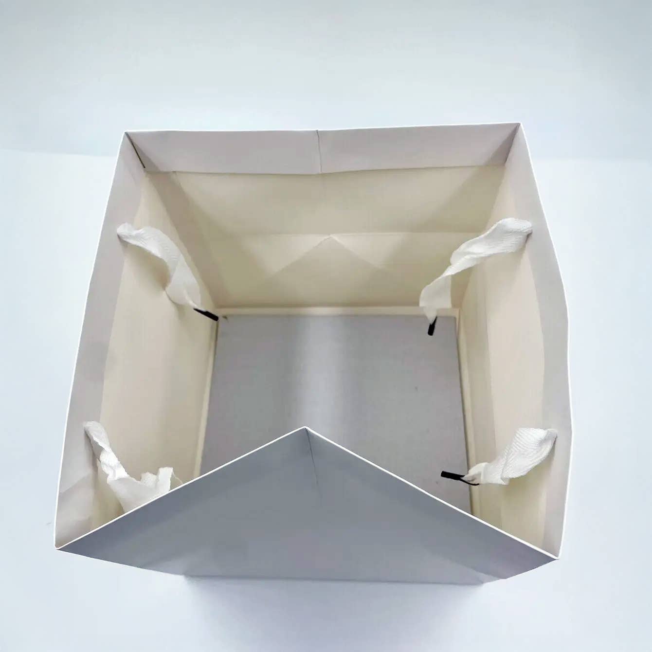 Square white paper gift bag with free tissue