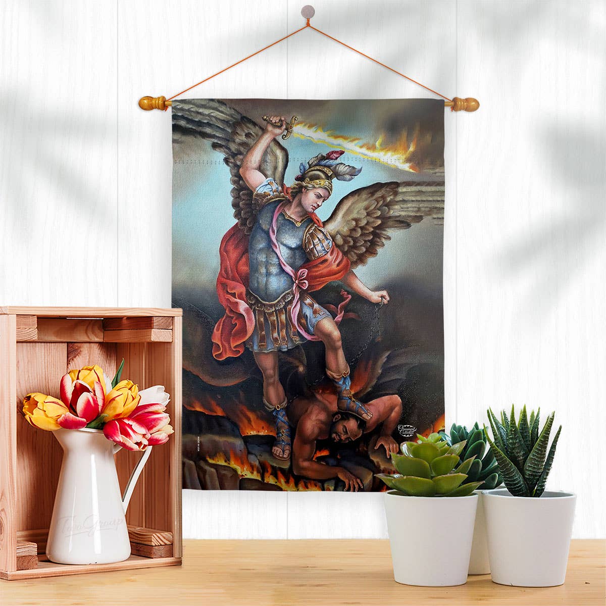 Flag St. Michael Vanquishing Satan Faith Garden House