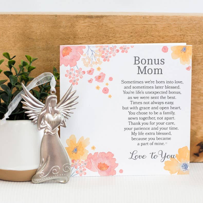 Bonus Mom (Stepmom Gift): Keepsake Angel Ornament and Card
