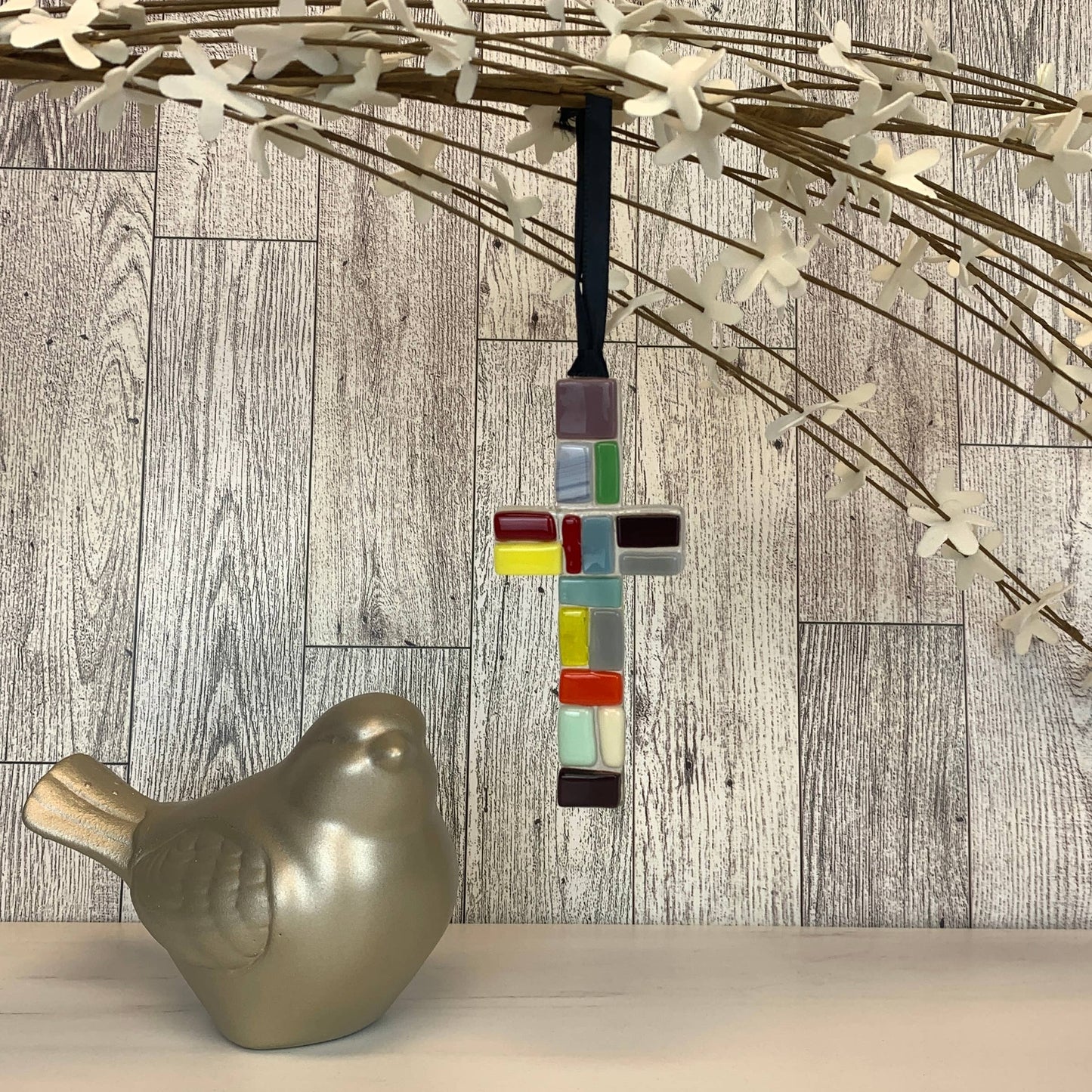 Baptized Cross for Child or Adult: USA Handmade Glass 4461