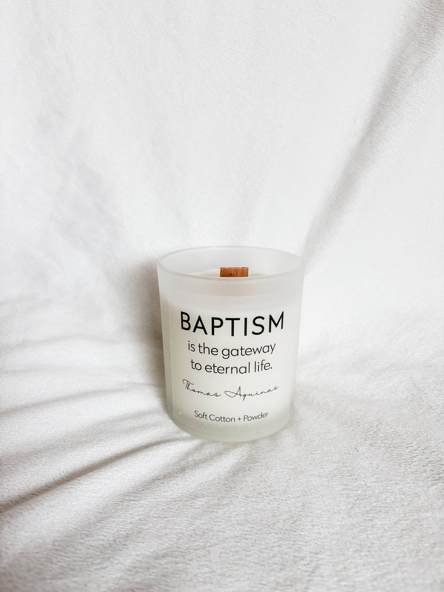 The Baptism Candle | Soft Cotton + Powder