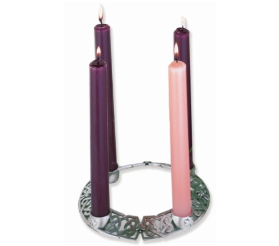 CELTIC KNOT ADVENT WREATH W/CANDLE SET BOXED