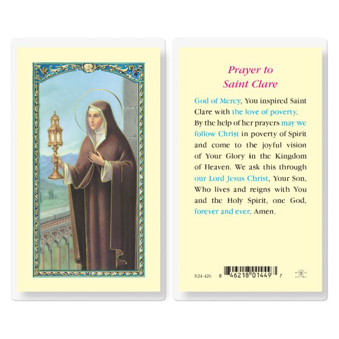 Holy Card - Laminated - Clare