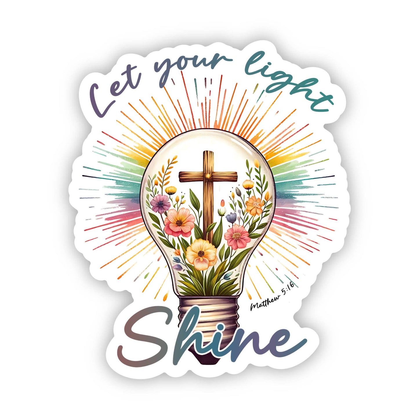 Let Your Light Shine Vinyl, Sticker, 3x3 in.